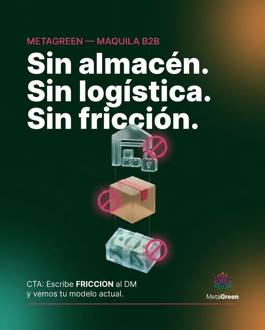 Sin almacén. Sin logística. Sin fricción.